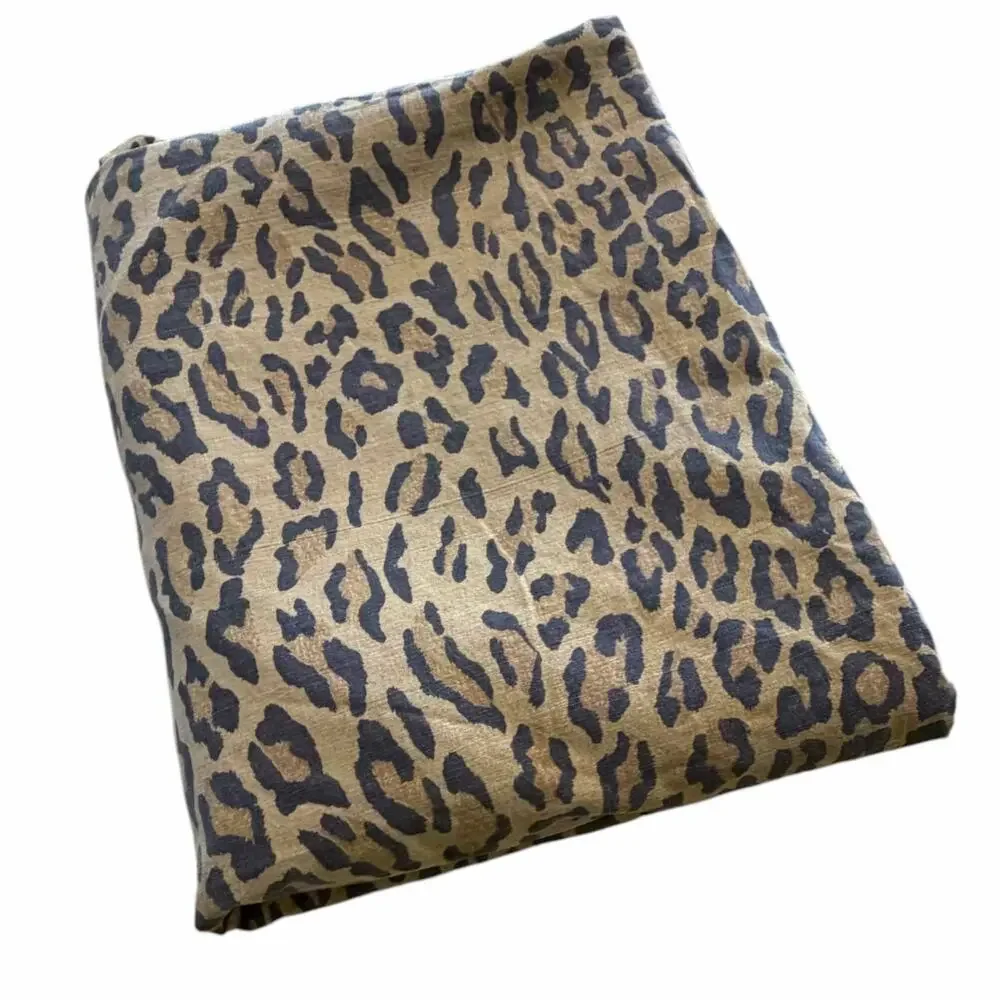 VTG Ralph Lauren Aragon Leopard Print Queen Flat Sheet Made in USA Cotton 90s #1